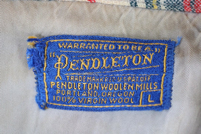 Vintage 1950s Pendleton wool board shirt - red plaid - 47” chest