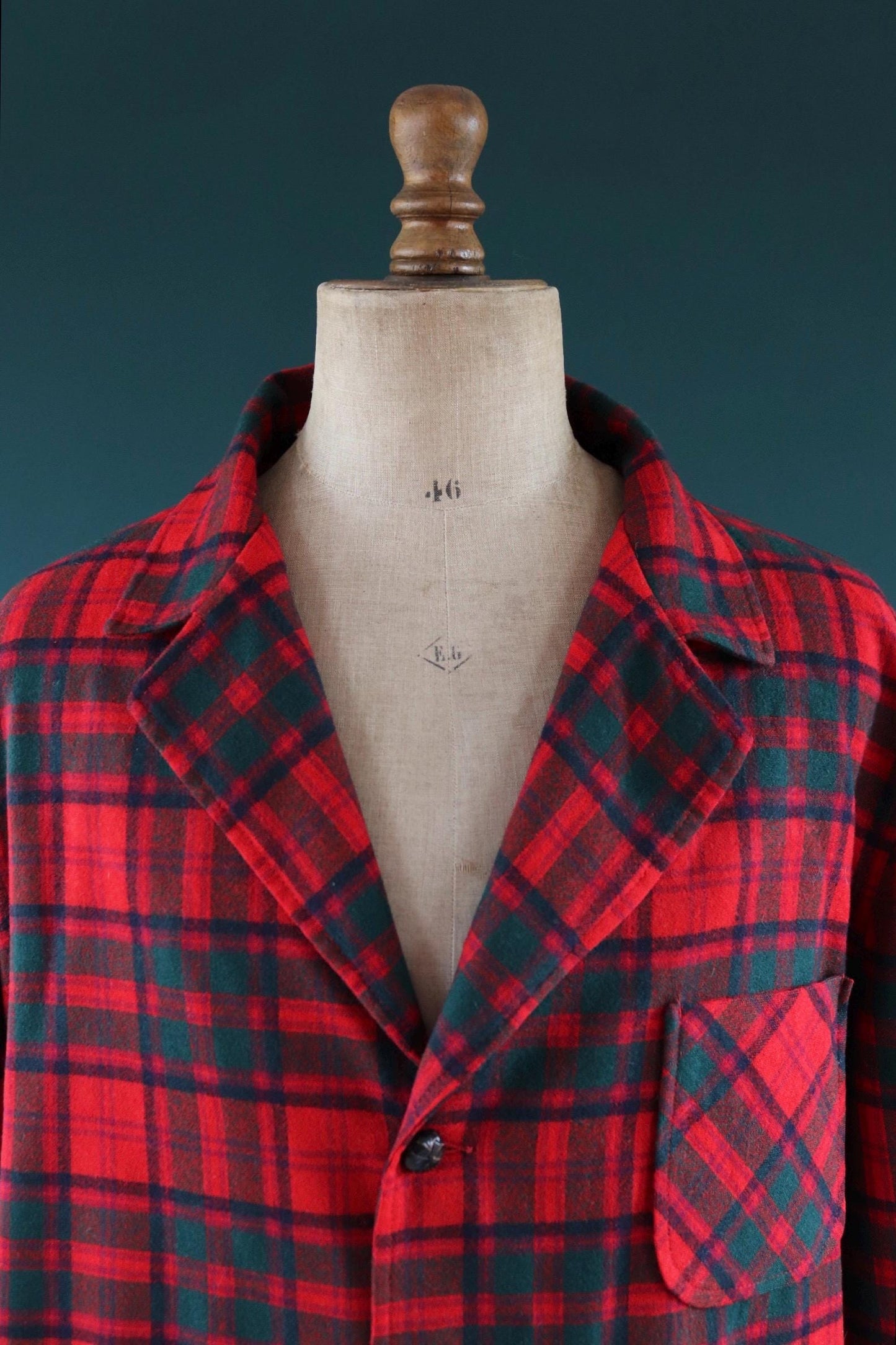 Vintage Pendleton wool 49er jacket - red plaid - Ivy League style - 54” chest