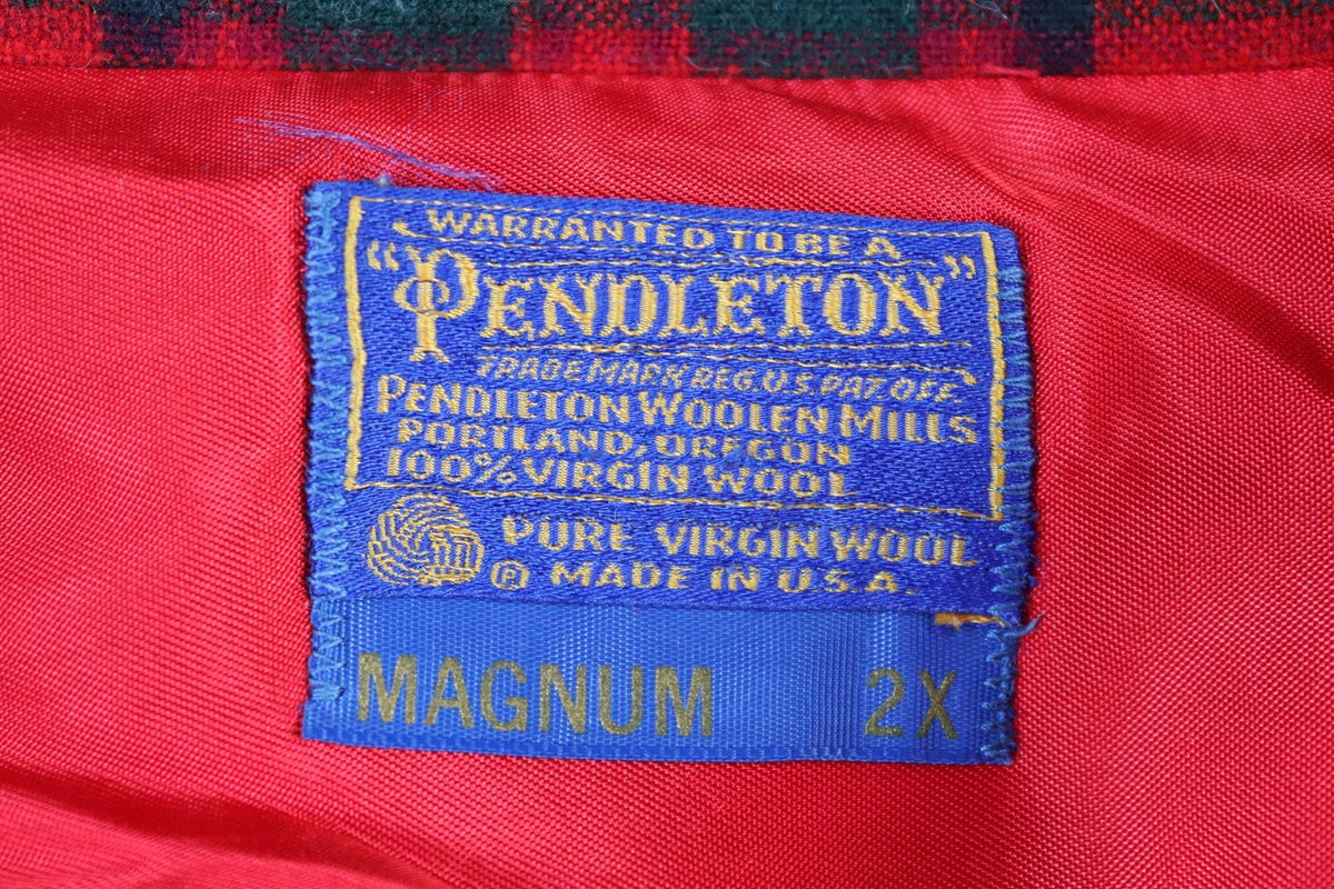 Vintage Pendleton wool 49er jacket - red plaid - Ivy League style - 54” chest