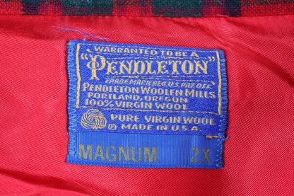 Vintage Pendleton wool 49er jacket - red plaid - Ivy League style - 54” chest