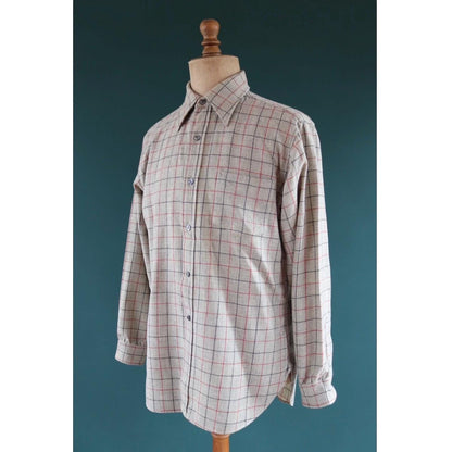 Vintage 1990s Pendleton wool shirt - grey plaid - 46” chest
