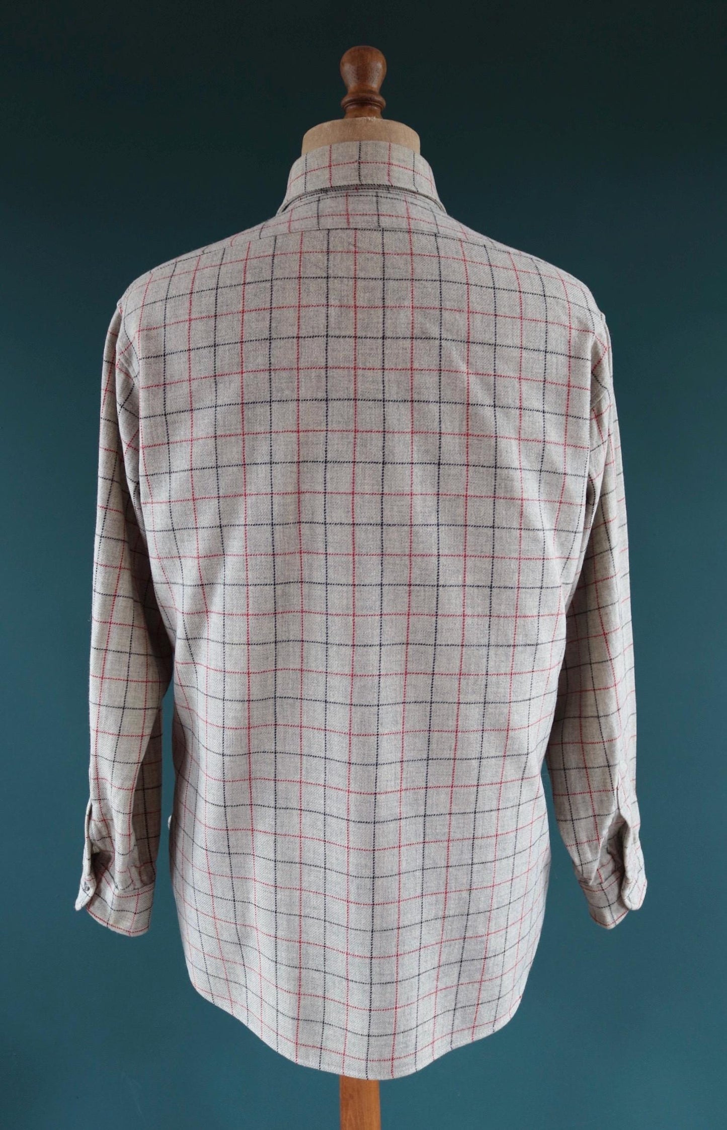 Vintage 1990s Pendleton wool shirt - grey plaid - 46” chest