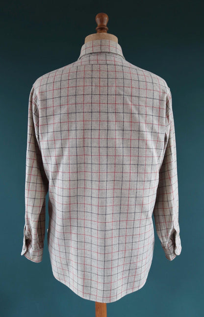 Vintage 1990s Pendleton wool shirt - grey plaid - 46” chest
