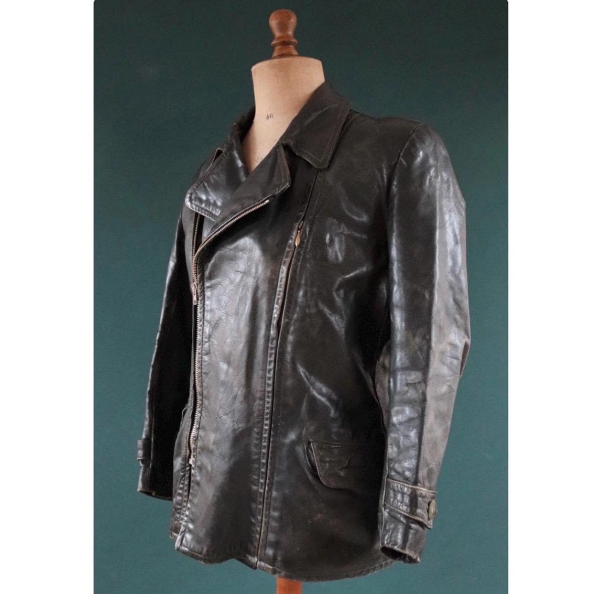 Vintage 1950s German horsehide leather jacket - 42" chest