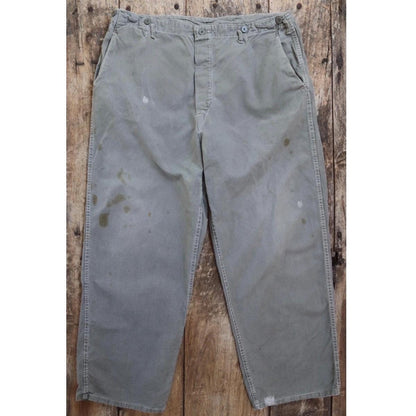 Vintage 1950s 60s workwear trousers - Swedish military utility pants - cotton twill - 41” x 30”