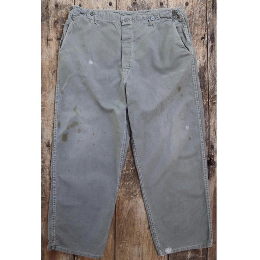 Vintage 1950s 60s workwear trousers - Swedish military utility pants - cotton twill - 41” x 30”