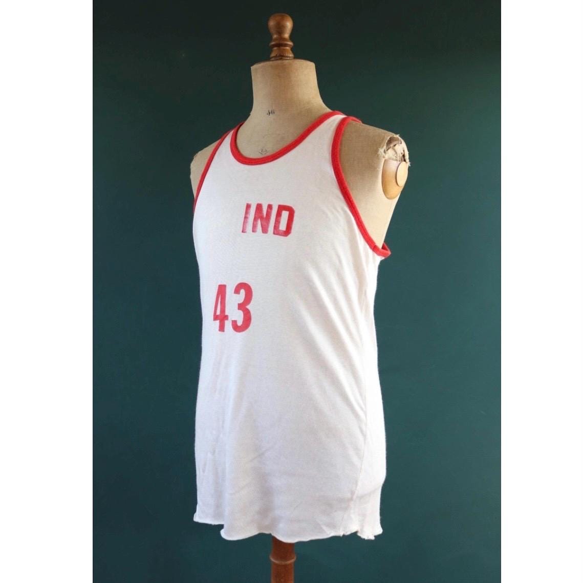 Vintage 1970s 80s sportswear vest - basketball singlet - durene athletics - Mike - 40" chest