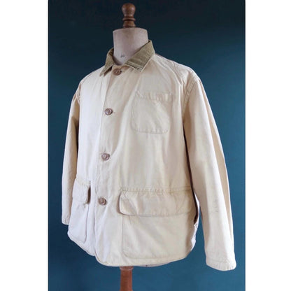 Vintage 1950s 60s workwear jacket - hunting - American Field Hettrick - tan brown duck cotton canvas - 50” chest