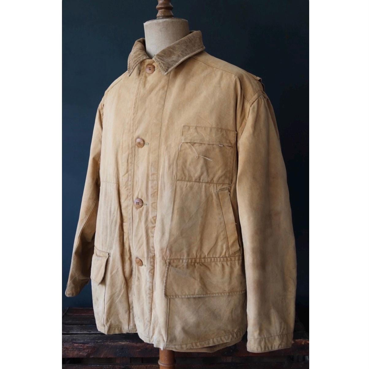 Vintage 1940s 50s Duxbak hunting jacket - duck cotton canvas - tin cloth workwear - 57” chest