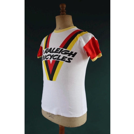 Vintage 1970s Raleigh cycling t shirt - 36" chest - made in England - mod top - Tour de France