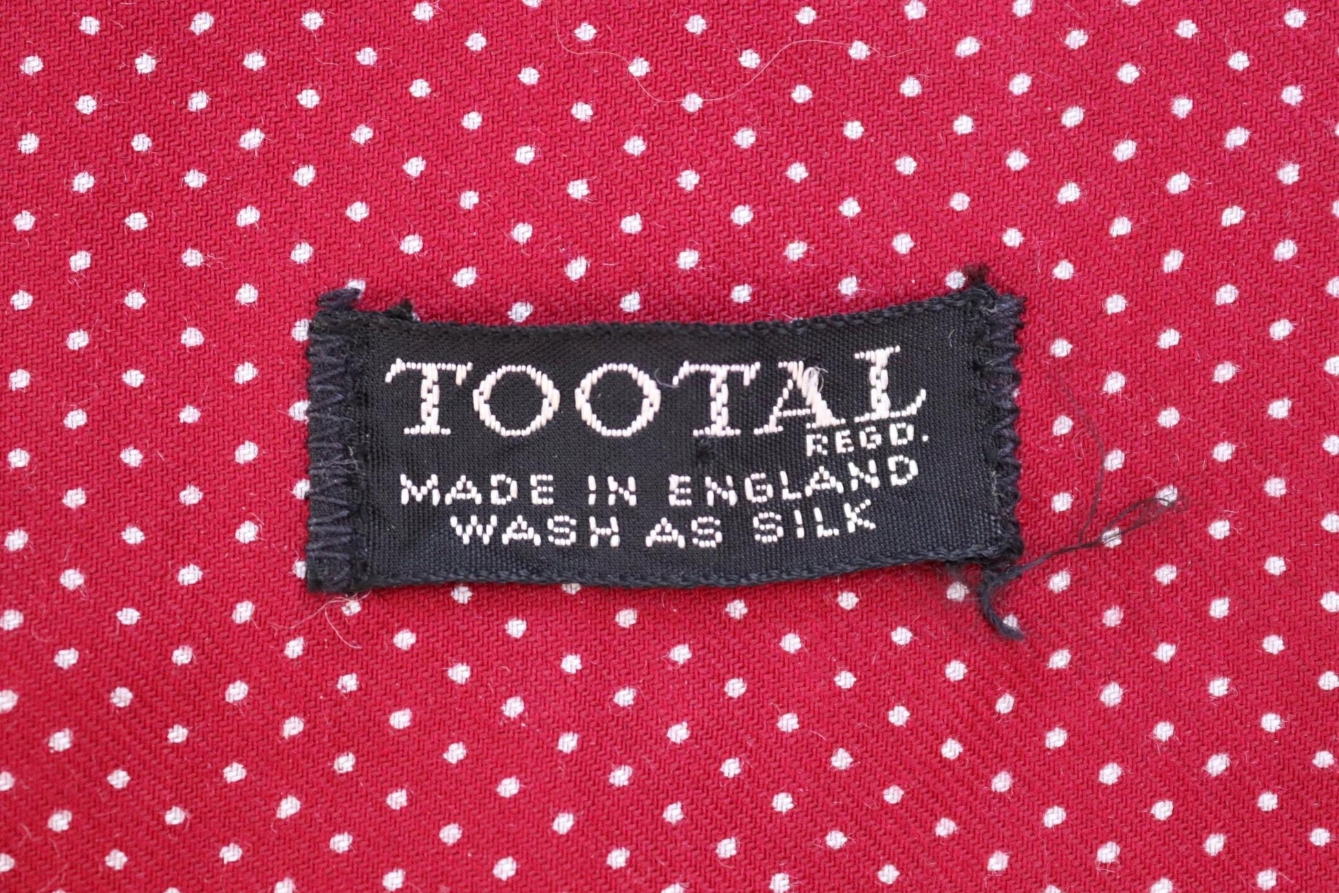 Vintage 1960s Tootal tasseled scarf - burgundy red - mod northern soul - made in England