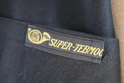 Vintage French black moleskin workwear jacket - 1940s 50s chore coat - deadstock - 41” chest