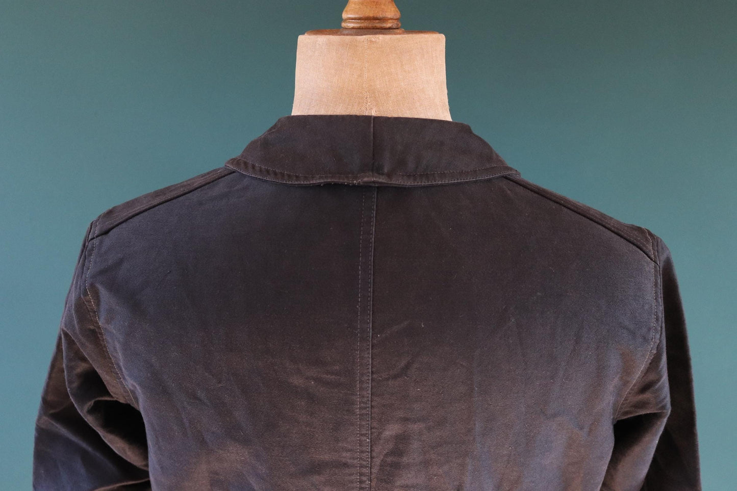 Vintage French black moleskin workwear jacket - 1940s 50s chore coat - 42” chest