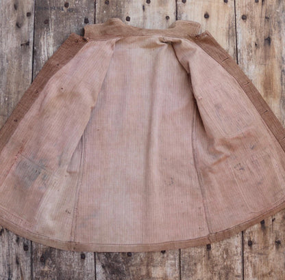 Antique 1800s French workwear jacket - 1900s herringbone linen - military bourgeron - hand repaired - 34” chest