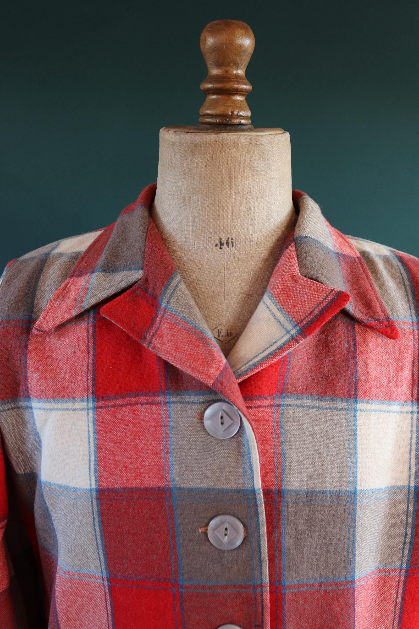 Vintage 1950s 60s wool 49er jacket - womens Pendleton - 46" chest