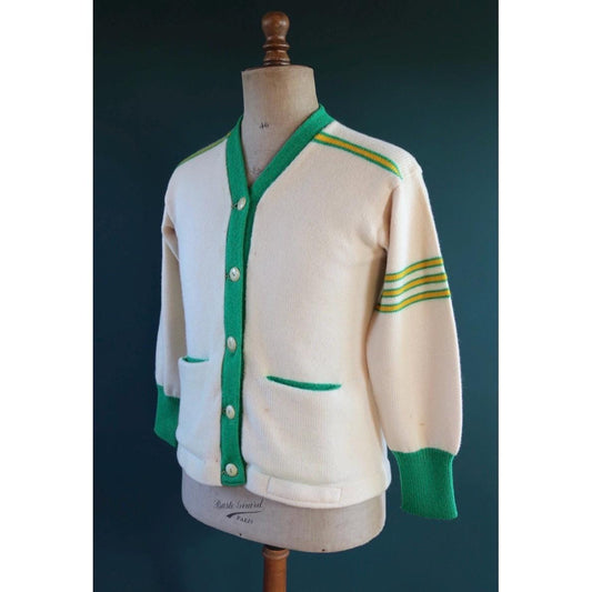 Vintage 1960s wool varsity sweater - knitted jumper - Ivy League style - 39” chest