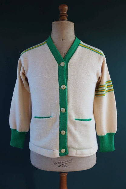 Vintage 1960s wool varsity sweater - knitted jumper - Ivy League style - 39” chest