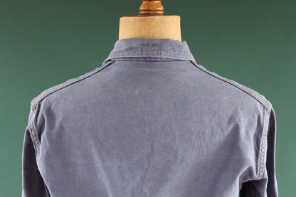 Vintage French blue cyclist jacket - 1950s workwear - cropped chore coat - faded cotton twill - 44” chest - bleu de travail