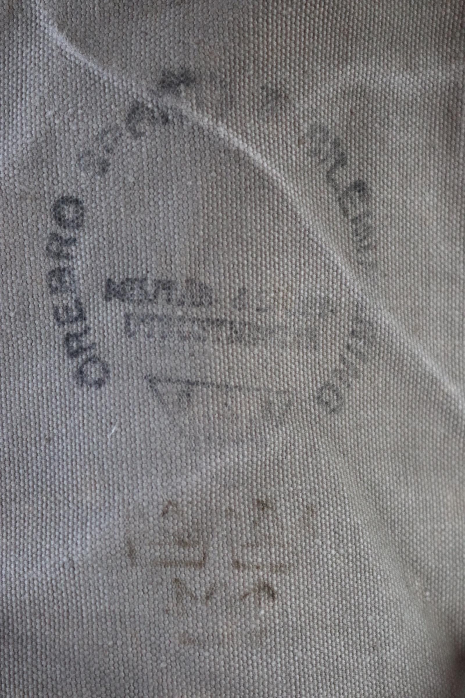 Vintage 1950s Swedish military bag - cotton cross shoulder musette - mattornist - stamped