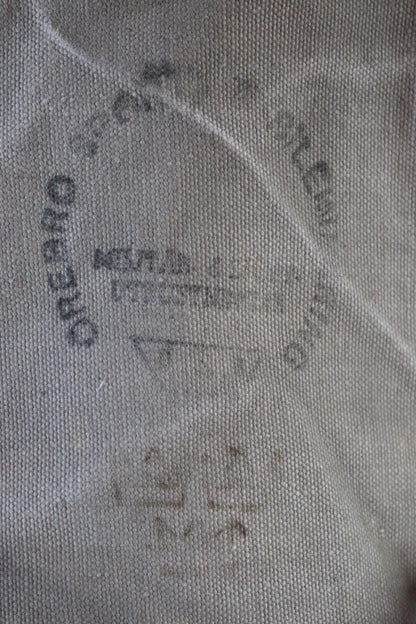 Vintage 1950s Swedish military bag - cotton cross shoulder musette - mattornist - stamped