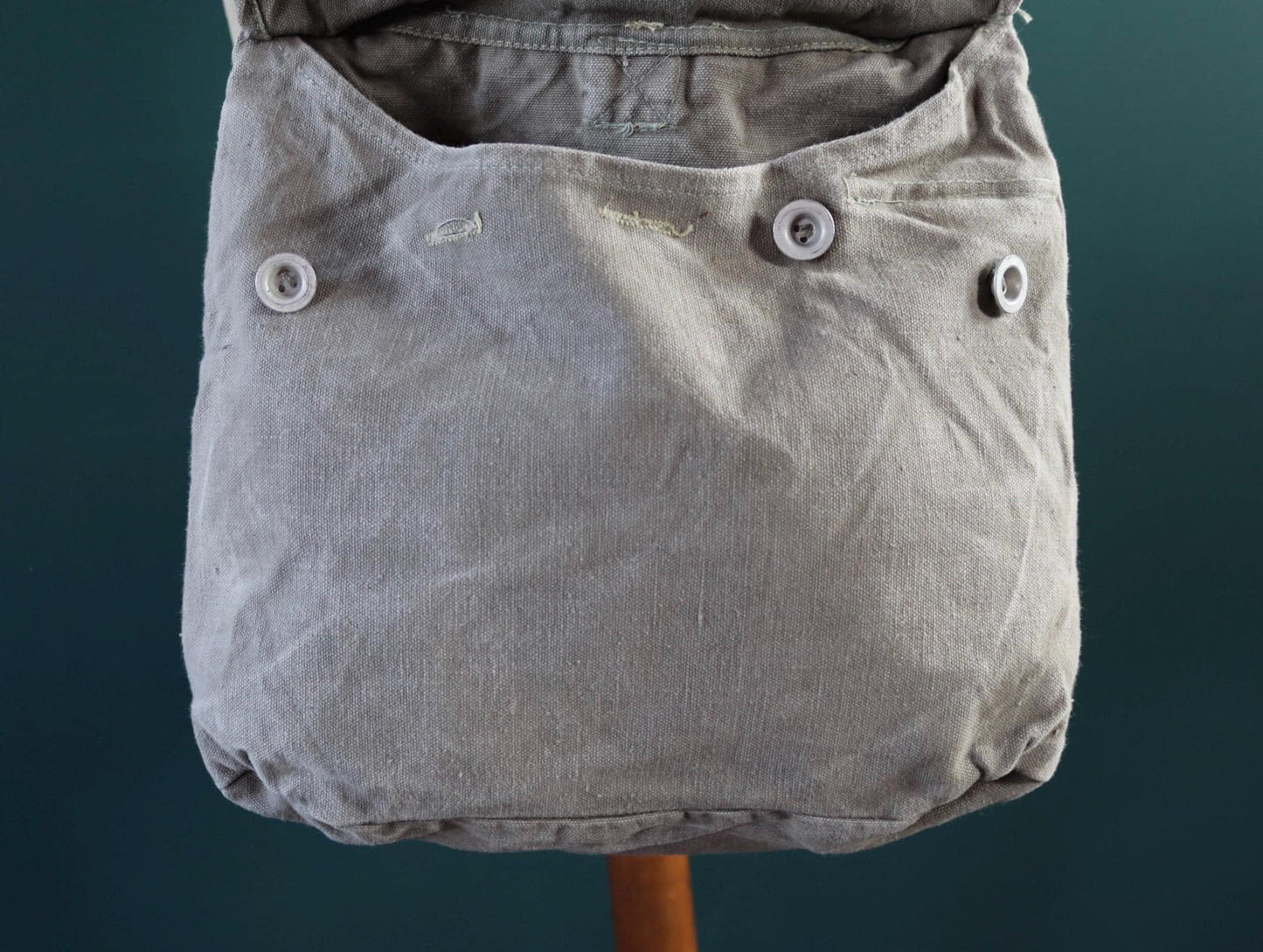 Vintage 1950s Swedish military bag - cotton cross shoulder musette - mattornist - stamped