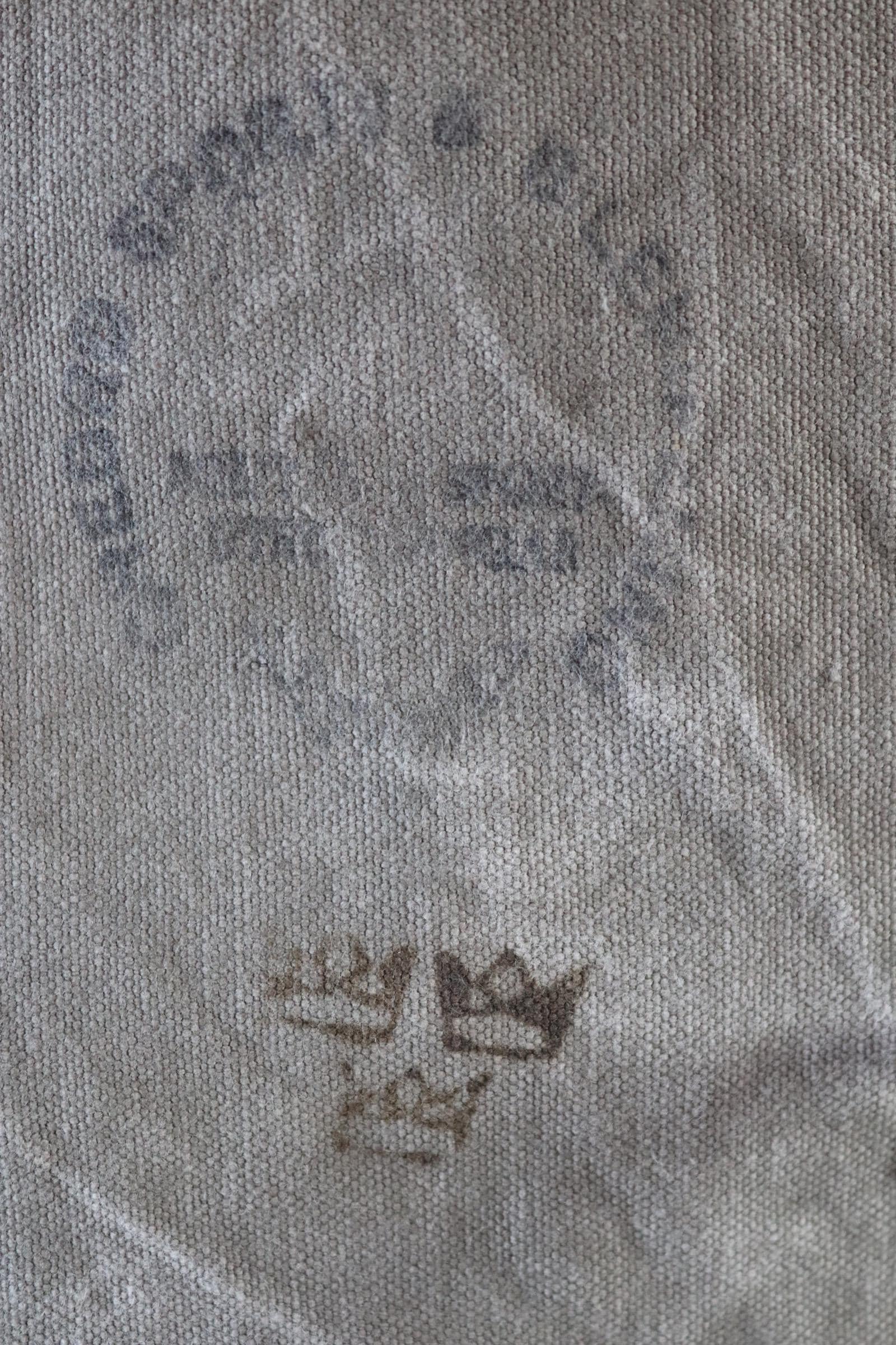 Vintage 1950s Swedish military bag - cotton cross shoulder musette - mattornist - stamped