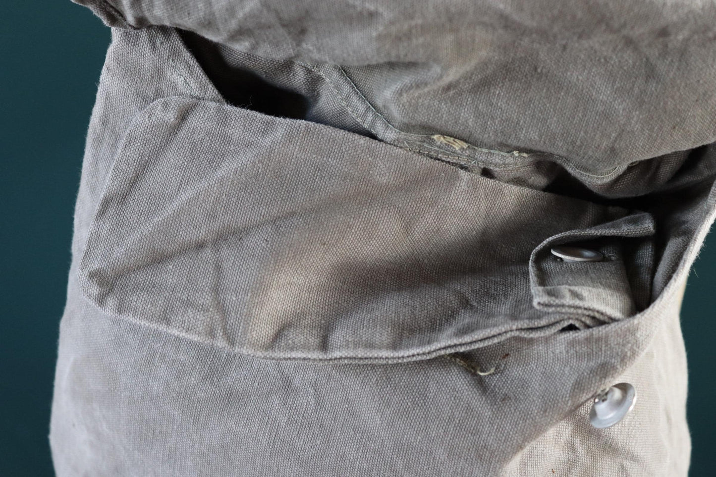 Vintage 1950s Swedish military bag - cotton cross shoulder musette - mattornist - stamped