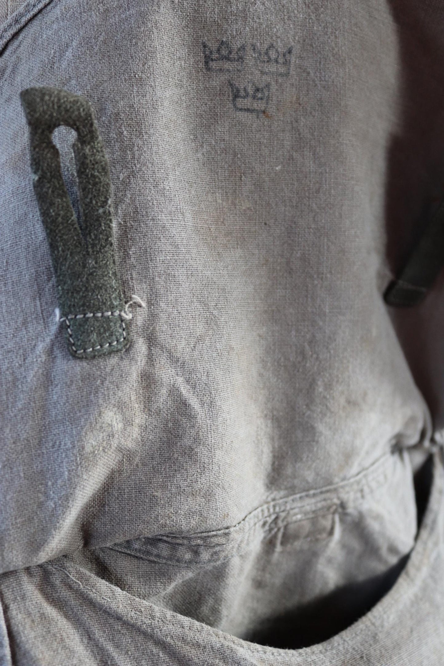 Vintage 1930s Swedish military bag - cotton cross shoulder musette - mattornist - stamped