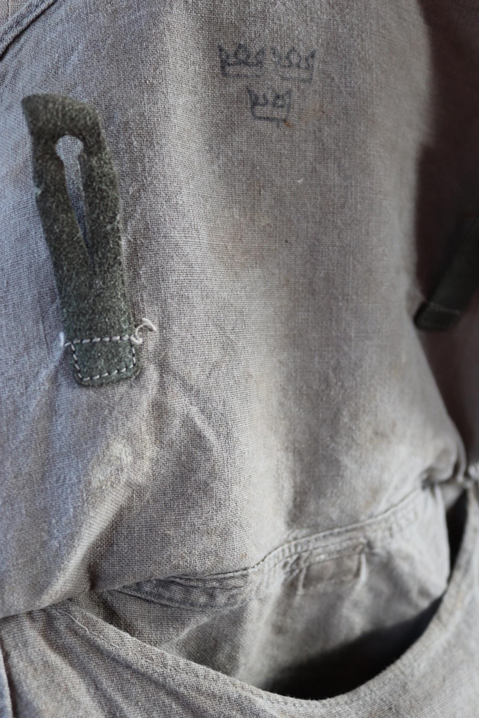 Vintage 1930s Swedish military bag - cotton cross shoulder musette - mattornist - stamped
