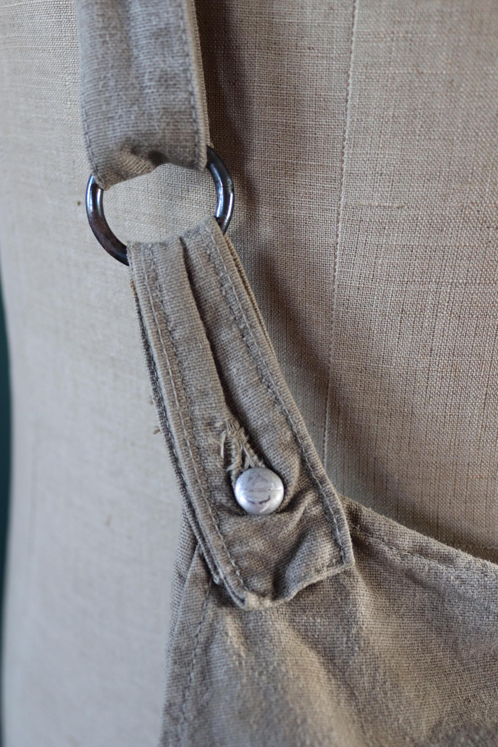 Vintage 1930s Swedish military bag - cotton cross shoulder musette - mattornist - stamped