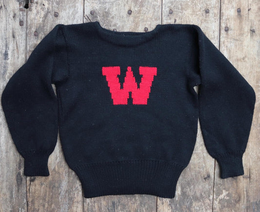 Vintage varsity sweater - knitted wool jumper - preppy style - 1960s knitwear - 36” chest
