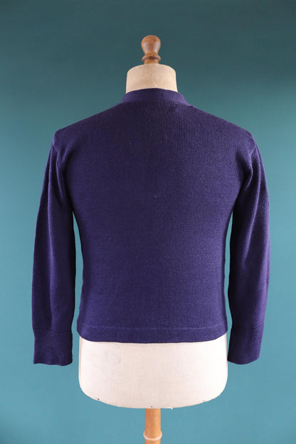 Vintage wool varsity sweater - 1950s knitwear - Ivy style - 36” chest