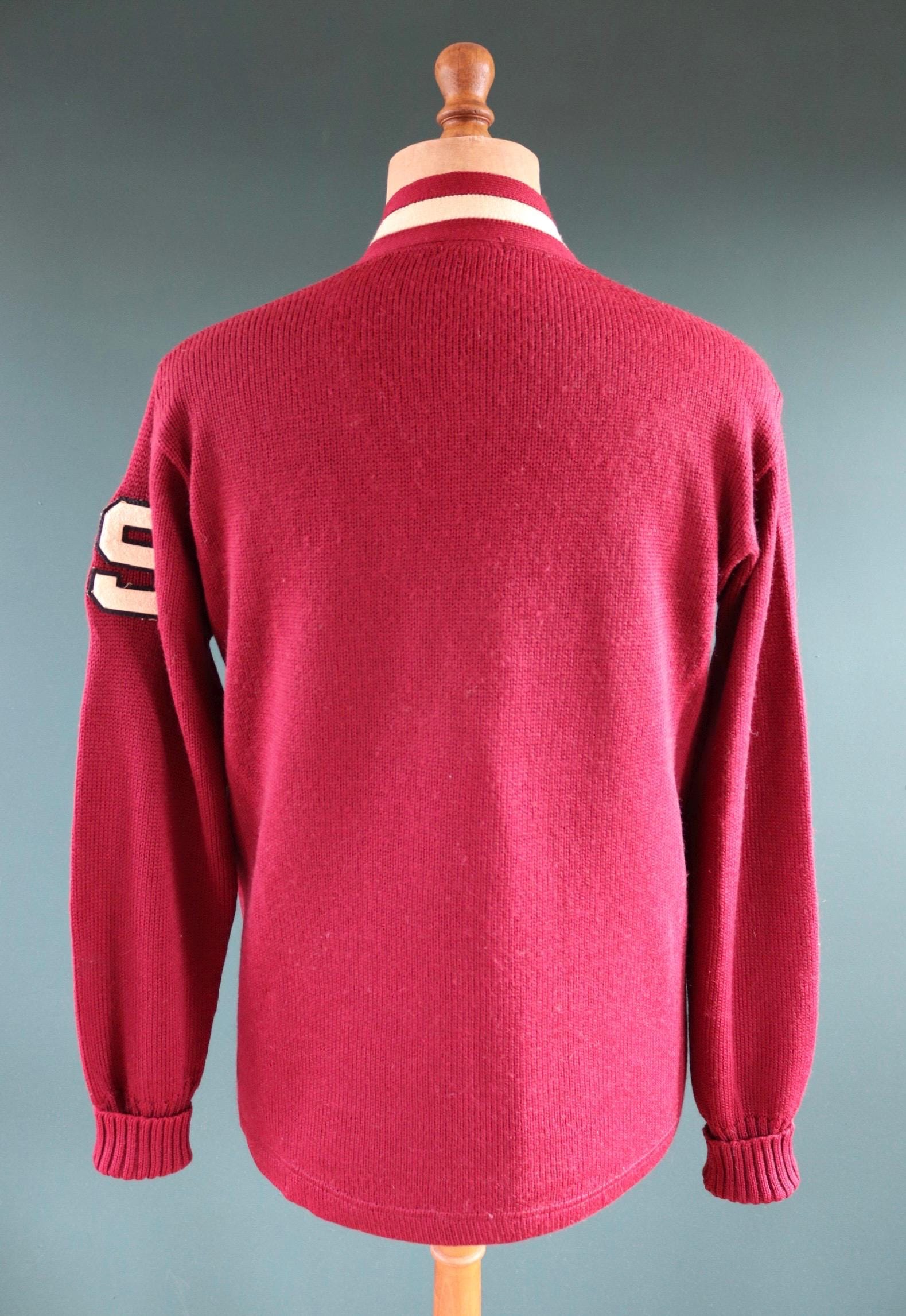 Vintage wool college sweater - varsity knit - 1960s Ivy jumper - 42” chest