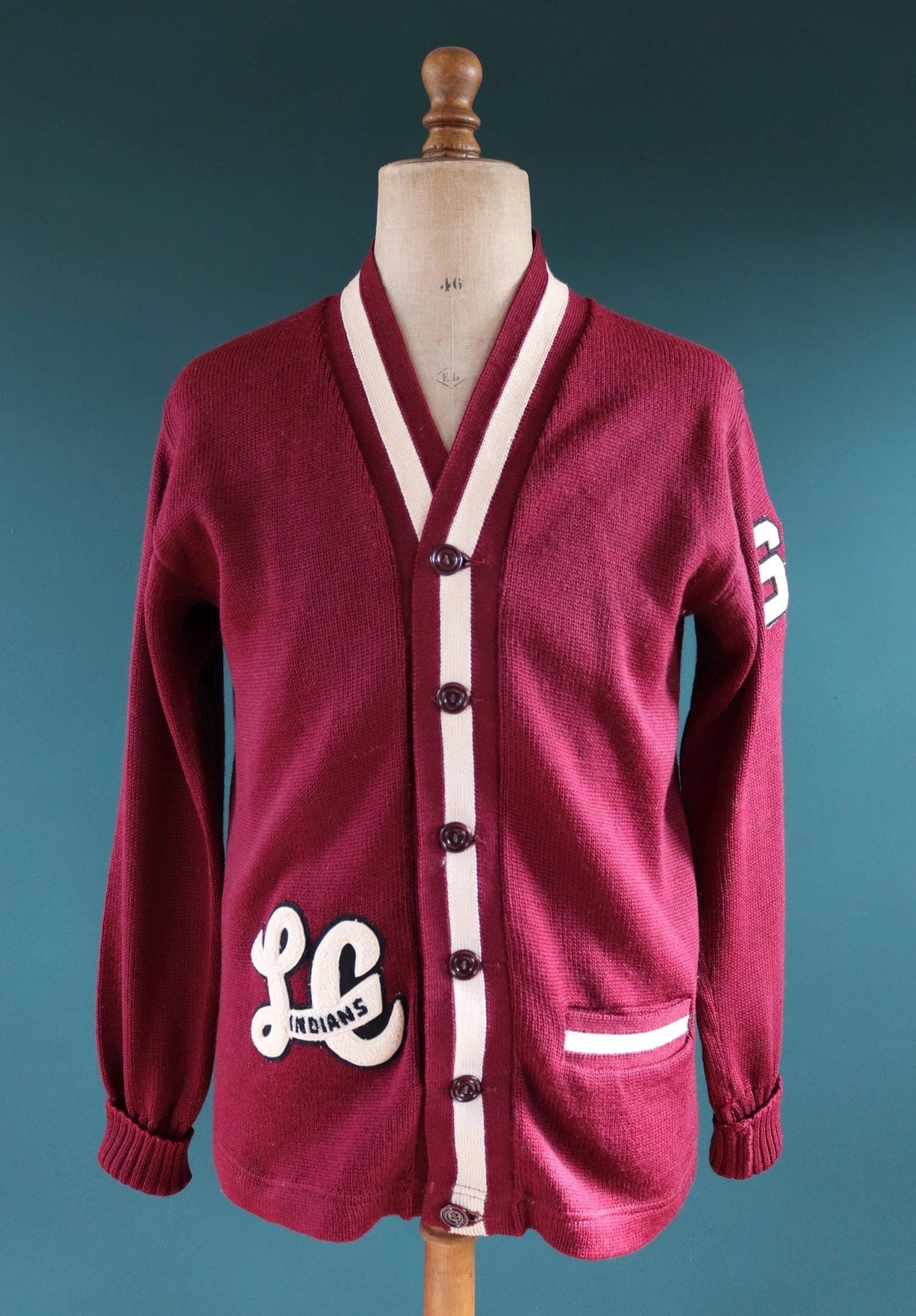 Vintage wool college sweater - varsity knit - 1960s Ivy jumper - 42” chest