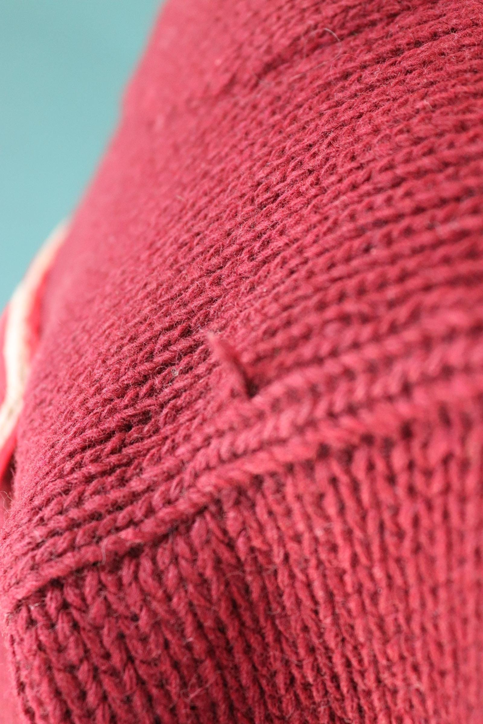 Vintage 1930s varsity sweater - burgundy wool jumper - antique knitwear - 34” chest