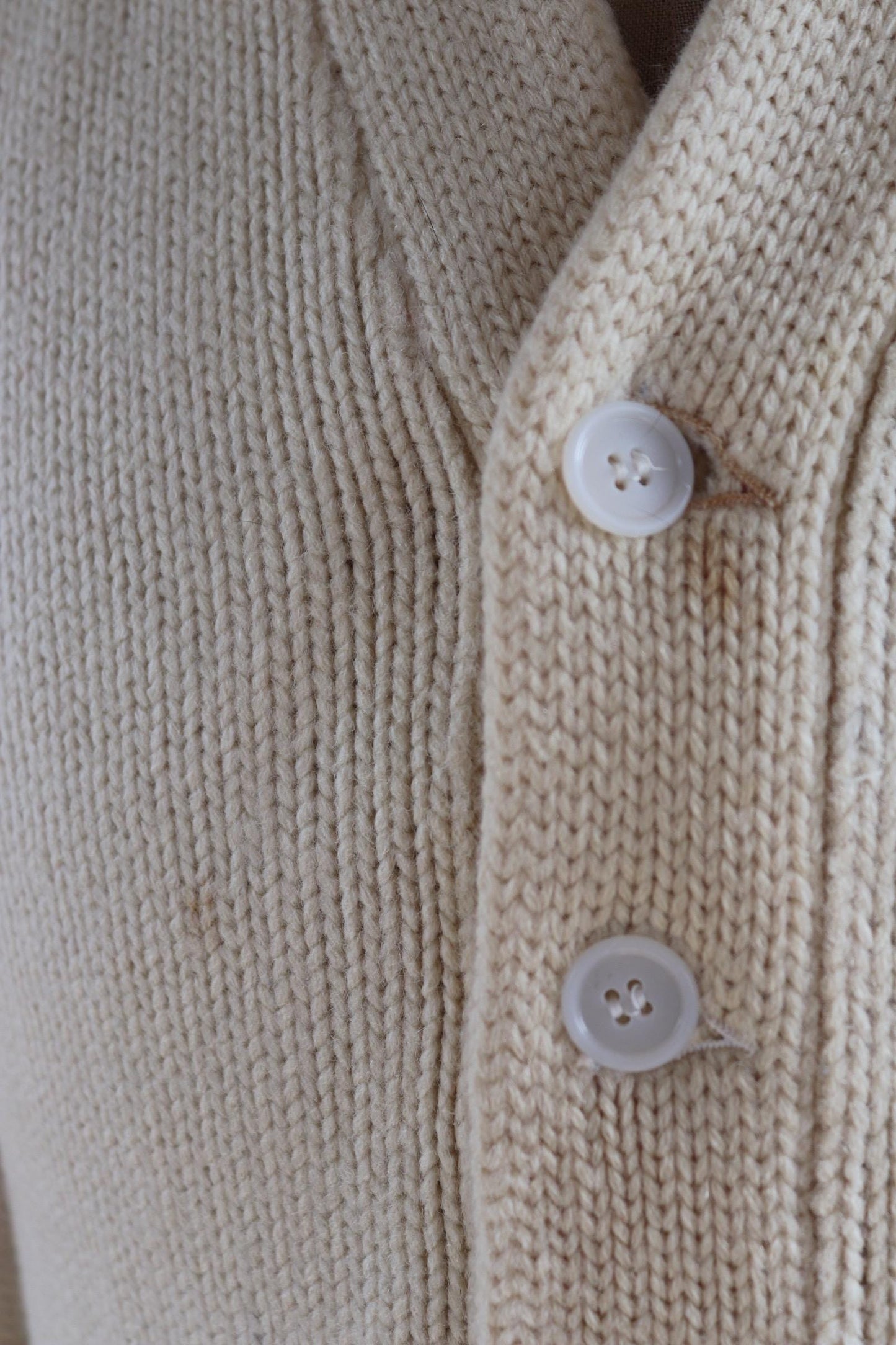 Vintage wool college sweater - 1960s knitted cardigan - original Ivy jumper - 39” chest