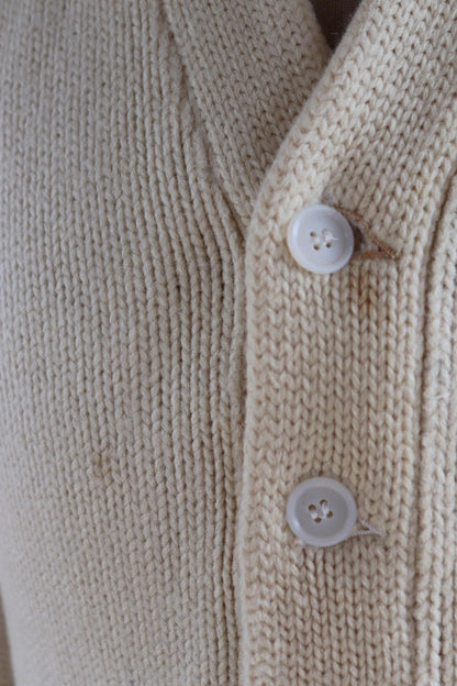 Vintage wool college sweater - 1960s knitted cardigan - original Ivy jumper - 39” chest
