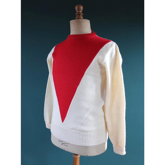 Vintage 1960s college jumper - knitted wool sweater - varsity knitwear - 38” chest