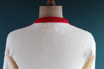 Vintage 1960s college jumper - knitted wool sweater - varsity knitwear - 38” chest