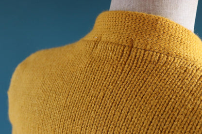 Vintage 1960s thick wool varsity sweater - knitted cardigan - Ivy League style - 38” chest