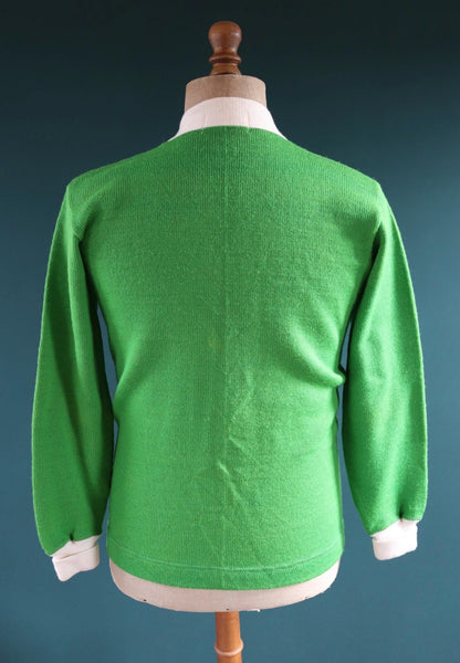 Vintage 1960s wool varsity sweater - knitted jumper - Ivy League style - 38” chest
