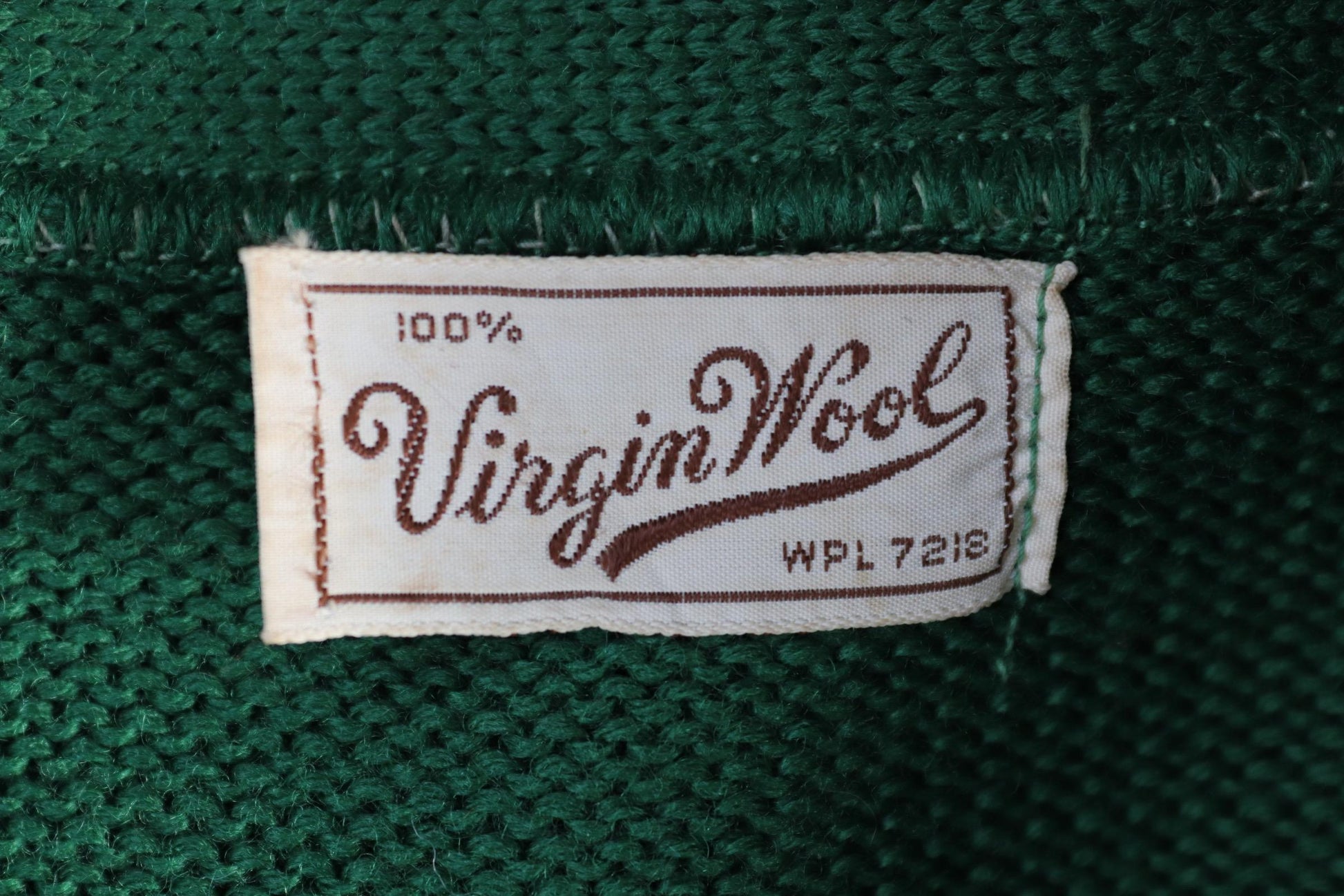 Vintage 1950s green wool college sweater - knitted varsity jumper - Ivy League style - 36” chest