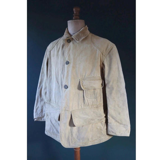 Vintage 1920s 30s hunting jacket - American workwear - tin cloth duck cotton canvas - 48” chest - Red Head