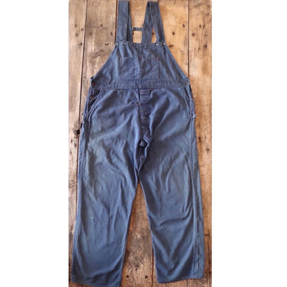 Vintage 1970s 80s workwear dungarees - indigo blue overalls - selvedge denim - bib and brace - 44” x 32”