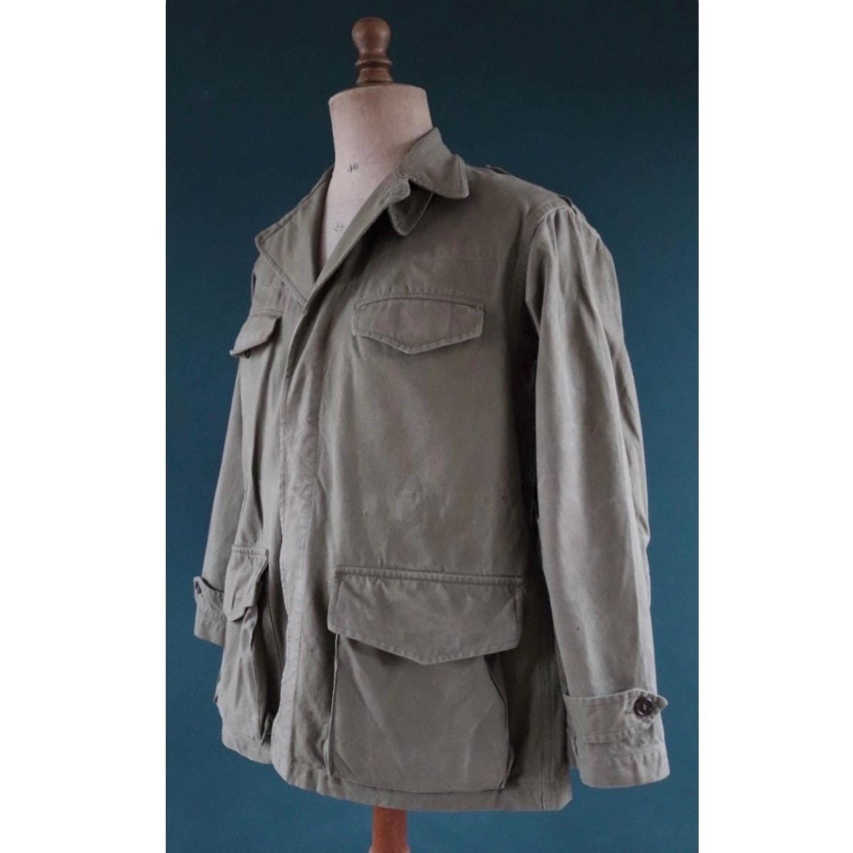 Vintage French M47 army jacket - 1950s military - 44” chest - khaki green