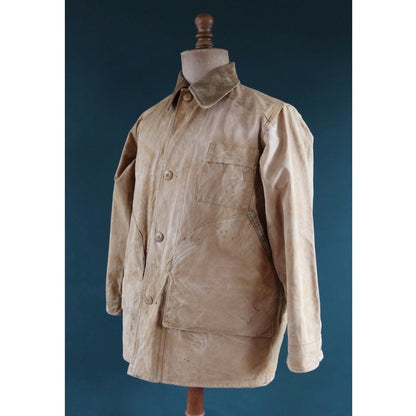Vintage 1940s 50s Duxbak jacket - duck cotton canvas - tin cloth hunting workwear - 49” chest
