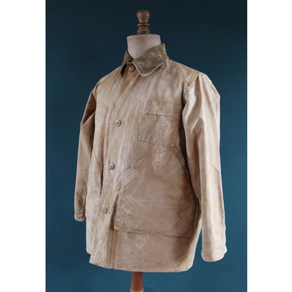 Vintage 1940s 50s Duxbak jacket - duck cotton canvas - tin cloth hunting workwear - 49” chest