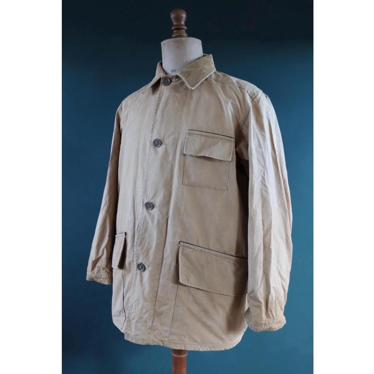 Vintage 1940s Duxbak Utica hunting jacket - tan brown duck cotton canvas - American workwear - 48” chest
