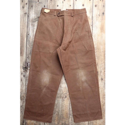 Vintage French workwear trousers - SNCF railway engineer pants - 1960s 70s - 34” x 29” - duck cotton canvas - buckle back