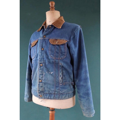 Vintage 1970s 80s denim jacket - Key Imperial - trucker workwear - 46" chest